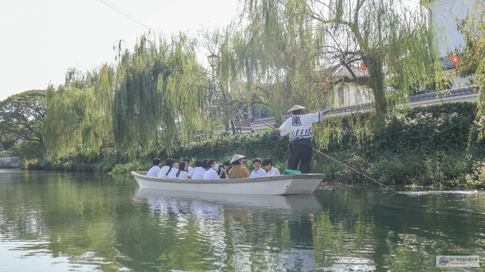 日本九州景點-柳川觀光遊船-飽覽歷史古鎮的美麗運河，乘船遊水鄉，水上威尼斯美名/福岡景點 @靜兒貪吃遊玩愛分享